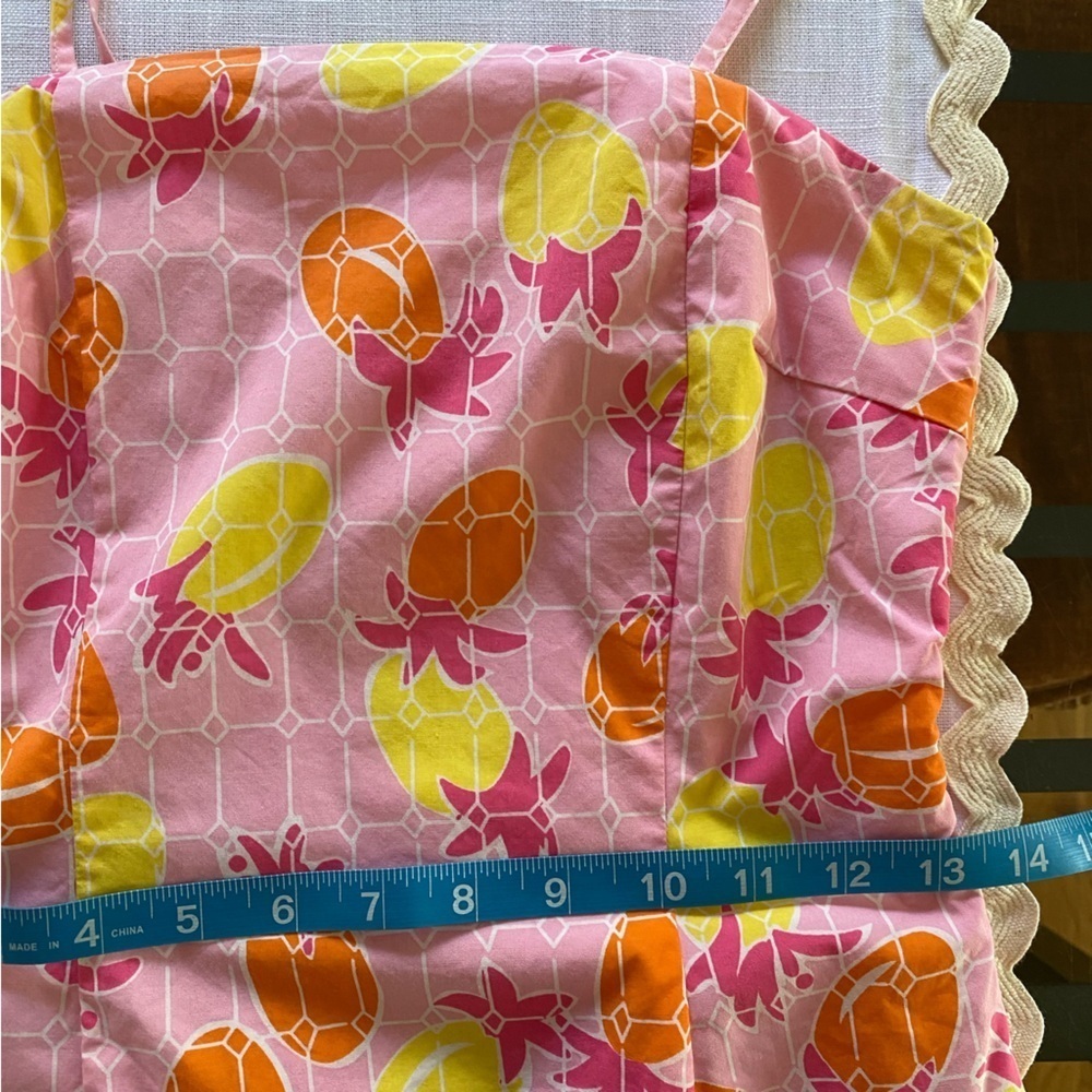 Lilly Pulitzer Vintage Pink Yellow Orange Pineapple Tile Print Mini Dress 0 - Picture 14 of 15